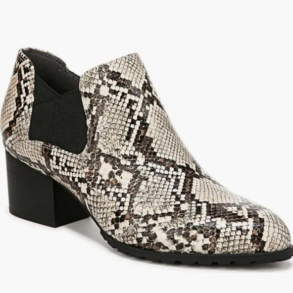 Vionic Belmont Snake Print Leather Ankle Boot Bootie Women's Sizes NEW - Picture 1 of 12
